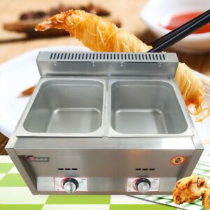 12L Stainsteel NG/Propane Gas Deep Fryer Dual Tank Commercial Restaurant USA
