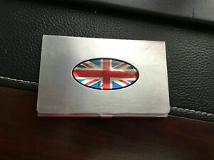 Union Jack UK Flag Business Credit Oyster card holder Case Aluminum Silver Brit