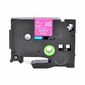 1PK Fits Brother P-Touch TZ TZe MQP35 White on Perry Pink Label Tape 1/2&#034;