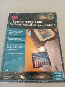 3M CG3460 Transparency Film 50 Sheets HP Color Ink Jet Printers 8 1/2 x 11