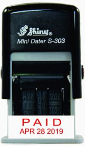 Shiny Self-Inking Rubber Date Stamp S-300 | Mini Line Dater (NO INK PAD ) T3