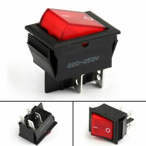 4 Waterproof R13-69B Rocker Switch 4Pin 2 Position DPST ON-OFF 10A/16A Red  UA