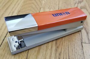 ACCO 20 Vintage Orange With Chrome Union 76 Desktop Stapler RARE