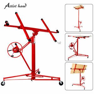 11&#039; Drywall Rolling Lifter Panel Hoist Jack Caster Construction Lockable Tool