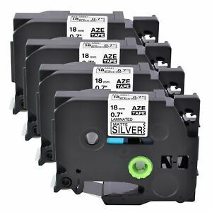4PK Compatible Brother TZe-M941 Black on Matt Silver Label Tape Cassette 0.7&#034;