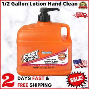 Fast Orange Pumice Industrial Hand Dirt Cleaner 1/2 Gallon Quick Acting Lotion !