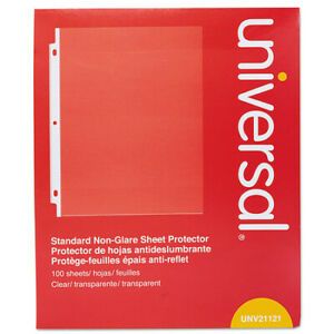 UNIVERSAL UNV21121 Standard Sheet Protector, Standard, 8 1/2 x 11, Clear, PK100