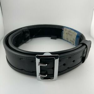 Bianchi 7960 Sam Browne Duty Belt Plain Black w/ Chrome Buckle (38&#034; - 40&#034;)