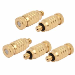 0.4mm Orifice Dia 25mm Long Brass Mist Nozzle Gold Tone 5pcs