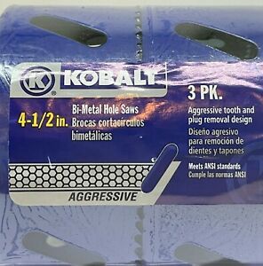 3 Pack Kobalt 4 1/2&#034; Bi-metal Hole Saw 282853 Model 9182