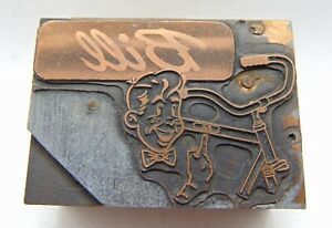 Printing Letterpress Printers Block Bicycle Sticker Advertisement Bill