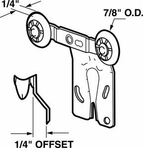 Prime-Line 16218-F Silver Steel Side Mount Roller Assembly 7/8 Dia. x 1/4 W in.