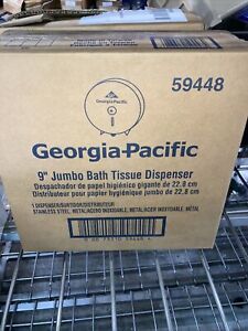 Georgia Pacific GP 59448 Single 9&#034; Jumbo Bath Tissue Dispenser Stainless Steel