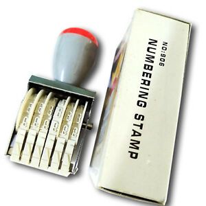 Rubber Numbering Stamp Manual Numeric Rolling Number Seal for office Home 6 band