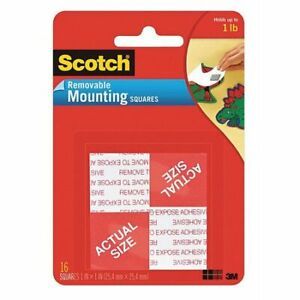 SCOTCH 108 Adhesive Foam Mounting Squares,PK16