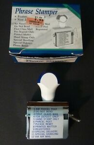 Vintage Rogers 12 phrase hand stamp Phrase Stamper In Original box - 1993
