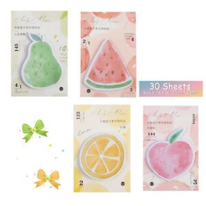 30 Sheets/Pad Fruits Basket Sticker Bookmark Memo Sticky Note Gift StationeVV