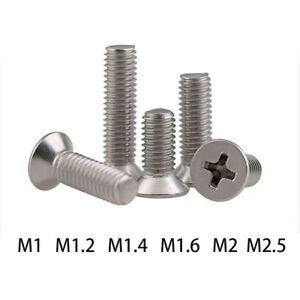 M1 M1.2 M1.6~M2.5 A2 Stainless Steel Countersunk Phillips Head Machine Screws