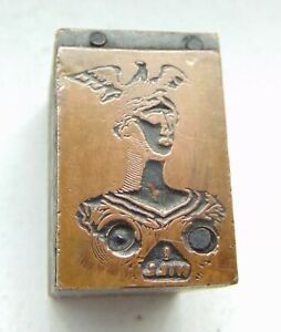 Printing Letterpress Printers Block Man With Bird On Head I Will ROUGH SHAPE