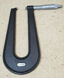 Starrett 1&#039;&#039; No. 222 deep throat sheet metal micrometer .001&#039;&#039; - 6&#034; throat depth