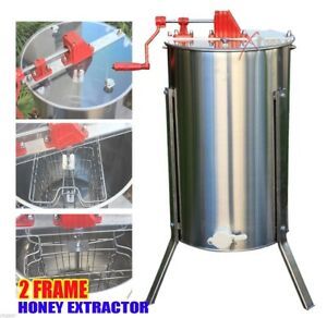 MANUAL HONEY EXTRACTOR STAINLESS STEEL TANK 2/4 FRAME Beekeeping Bee Hive Equip