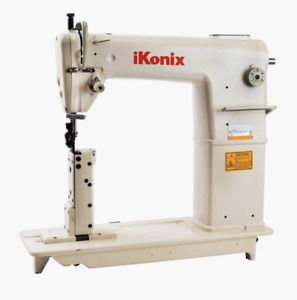 Ikonix Ks-810 Sewing Lockstitch,Reverse,Post Bed,Roller Feed +Table+Motor+Assemb