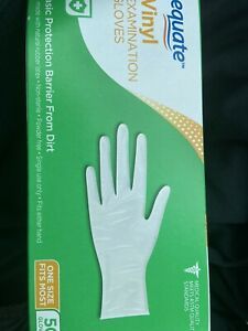 Equate Vinyl Exam Gloves (50 Gloves) One Size Fits Most Power Free