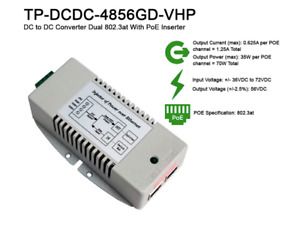 Tycon TP-DCDC-4856GD-VHP DC to DC 56V 70W Gigabit Dual 802.3at w/ PoE Inserter