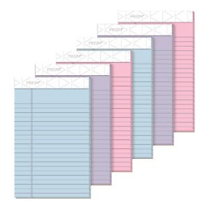 Writing Pads 5x 8 Perforated Ruled Narrow 1/4 Spacing Assorted Colors 2 Each Pin