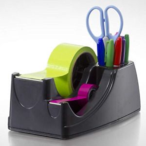 Officemate Heavy Duty Weighted 2-in-1 Tape Dispenser, Recycled,Black 96660