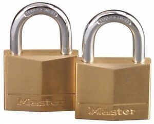 Master Lock 2 Pack .56in. Brass Padlock  140T