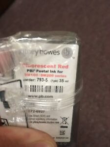 Brand-new, unopened, genuine, OEM 793-5 Pitney Bowes Fluorescent Red Ink