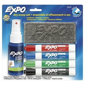 EXPO Low Odor Dry Erase Marker Starter Set Chisel Assorted 6 Piece