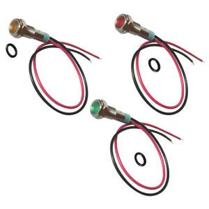 3PCS Durable Indicator Signal Light 12V LED Indicator Red + Yellow +Green, 3