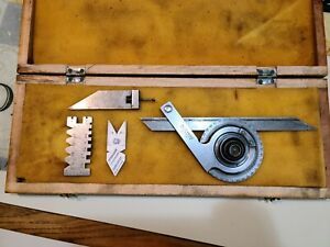 Starret Bevel Vernier Protractor C359BZ with PT99329 Acute Angle Attachment