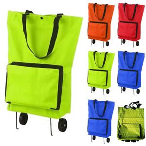 Folding Supermarket Shopping Bag Trolley Grocery Cart On Wheels Reusable Handbag