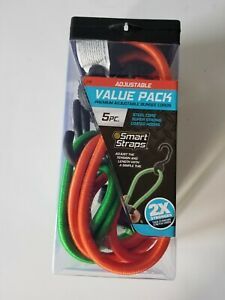 5 VALUE pack Adjustable Bungee cords SMART STRAPS