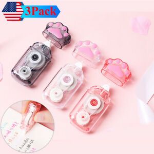 3 Pack Cat Paw Correction Tape White Tape Pen School Office Supplies Stationery
