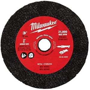 Milwaukee 49-94-3000 3&#034; Metal Cut Off Wheel - 3 Pack