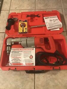 Milwaukee 1107-1 Heavy Duty Corded 1/2&#034; Right Angle Drill Kit. Plus 1 1/2” Bit.