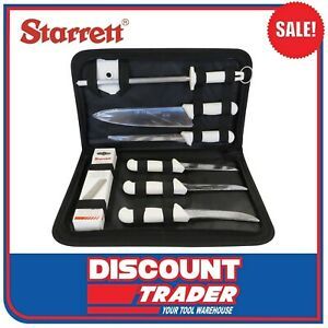 Starrett Professional Hunting &amp; Fishing Knife Set in a Carry Case 8 Piece