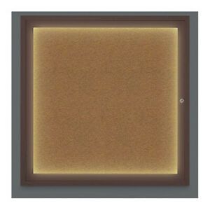 UNITED VISUAL PRODUCTS UV302ILED-BRONZE-FORBO Corkboard,Lighted,Forbo,Brnz,1