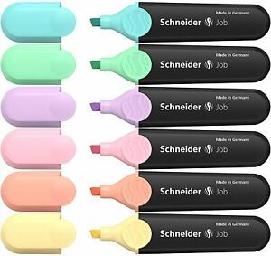 Schneider Pastel Job Highlighter Marker, Chisel Tip, Turquoise, Mint, Vanilla, P