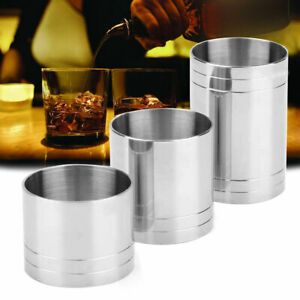 Measuring Cup Cylinder Shape Tool Party Kitchen Stainless Steel Thimble Jigger