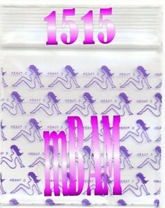 100 PACK  HEAVY D MUD FLAP GIRL 1515 Apple Zip Baggies 1.5X1.5&#034; POLYBAGS