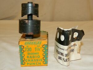 Greenlee No. 730 - 1 1/8&#034; Round Radio Chassis Punch Unit Vintage