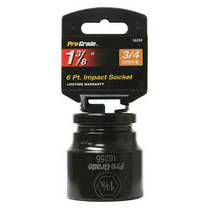 PROGRADE 16255 Socket,3/4&#034;Dr.,6Pt.,1 3/8&#034; Impact