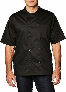NWT Chef Code Men&#039;s Short Sleeve Unisex Classic Chef Coat, Black, X-Large