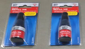 Self-Inking Refill Ink - Black, 0.9 oz. Bottle (Lot of 2)