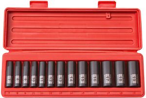 TEKTON 3/8-Inch Drive Deep Impact Socket Set Metric Cr-V 6-Point 7 Mm - 19